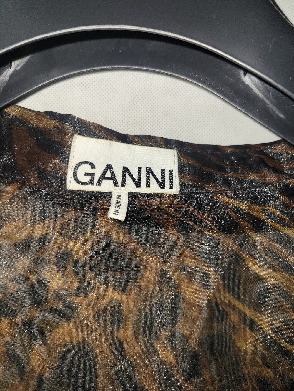 GANNI Tiger-Print Organza Dress - Picture 6 of 7